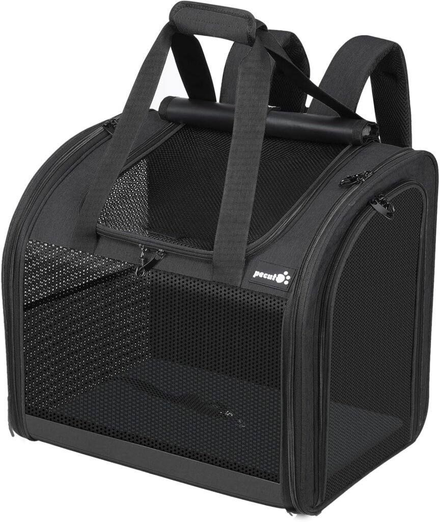 transportín para mudanza con gatos Pecute Mochila Gris Oscuro 